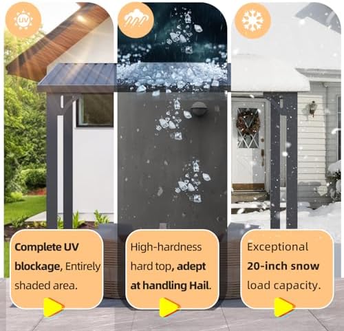 U-MAX 10' x 10' Hardtop Gazebo Outdoor Pergola, Heavy Duty Lean to Metal Pergolas and Gazebos Clearance, Wall-Mounted 10x10 Gazebo Galvanized Steel Patio Roof Awning - 2