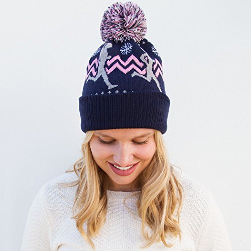 Gone For a Run Girl Runner Pom Pom Beanie Hat | Running Hats Pink2
