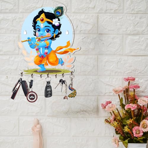 Image of Webelkart Premium Cute Krishna Key Holder for Home /Office Decor /Key Hanger for Wall Decor,Decorative Item for Home (Baby Krishna)