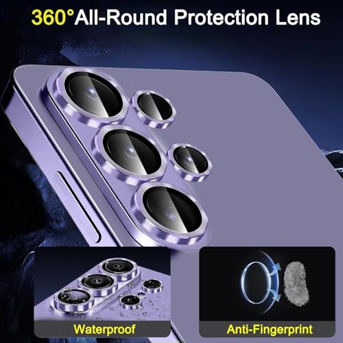 Image of Titanium Camera Lens Protector for Samsung Galaxy S26 Ultra Purple AR AF Coated 9H Tempered Glass Camera Guard, Anti Drop, Scratch Resistant Camera Lens, Case Friendly Waterproof Heavy Duty UHD Clear Camera Cover