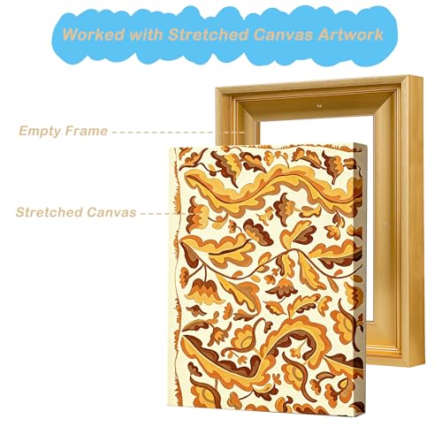 Image of Canvas Frames for 8 inchx10 inchPaintings with 0.6 inch~0.9 inch Deep Gold | VAREIHNAZ Canvas Floater Frames for 8 inchx10 inchCanvas Paintings,Floating Frames for Wall Decor,No Glass or Back(Gold)