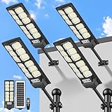 VOPHICHO Lampadaire Solaire Exterieur, 6500K Lampe Solaire Extérieure Étanche avec Détecte...