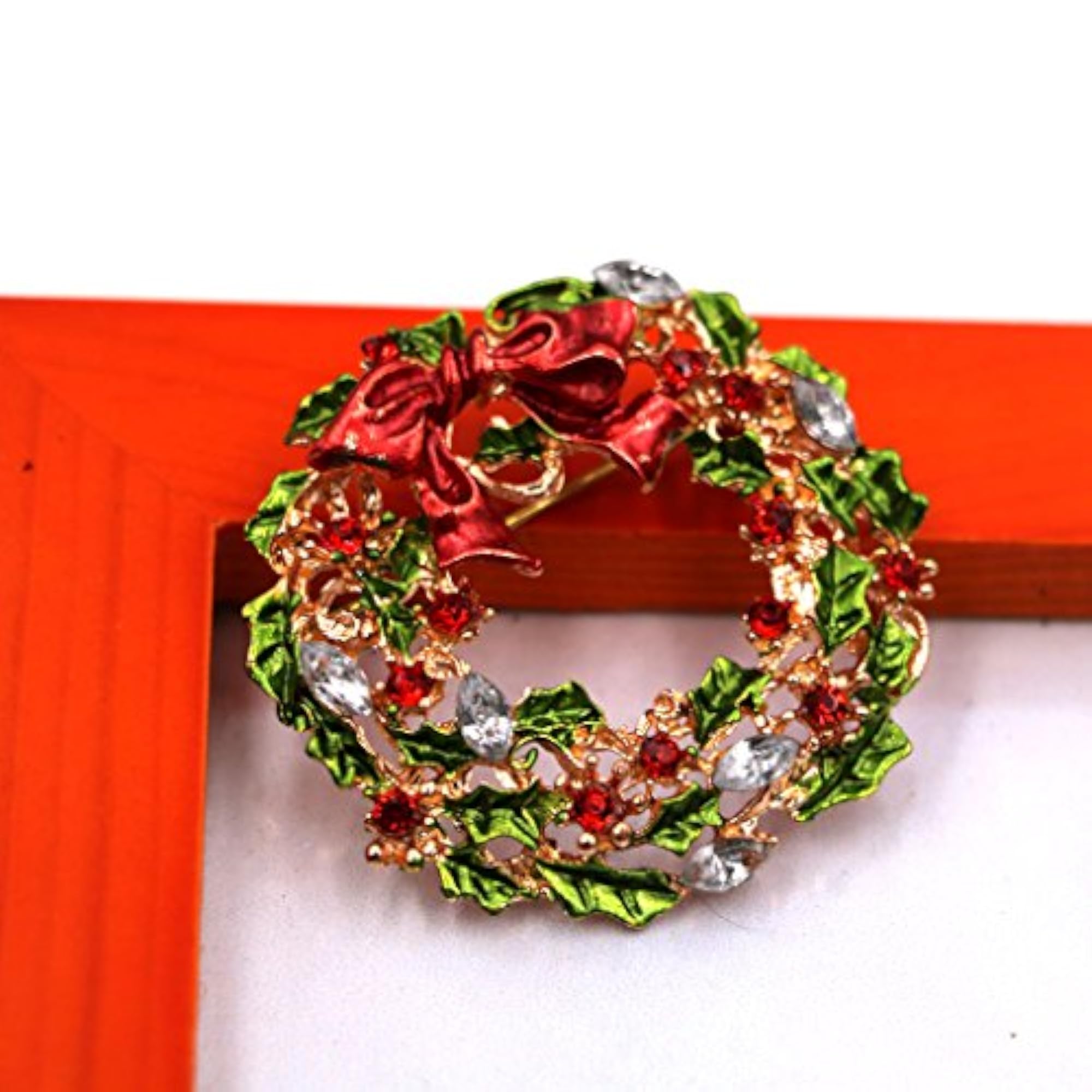 Women's Round Crystals Flower Brooch Pin, Party Gift
