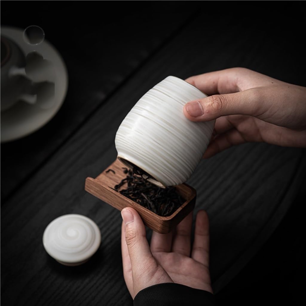 LYGSWDB Słoik na cukier ceramiczny luzem słoik do przechowywania herbaty gospodarstwa domowego słoik na herbatę przechowywanie słoik na herbatę chiński magazyn herbaty przenośny mały słoik do