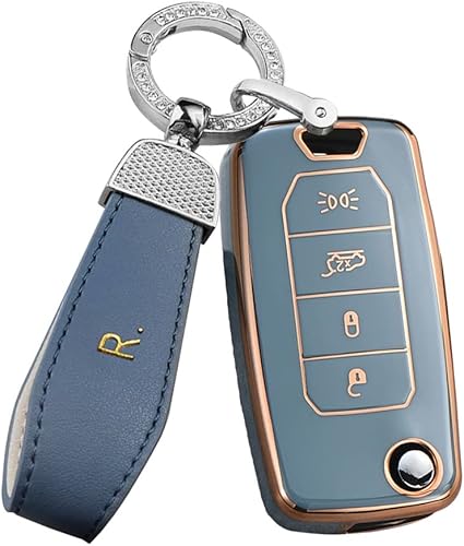 Miniatura 8 de ontto Funda para llavero de TPU para Jeep Renegade 2015-2020, con control remoto abatible, elegante, funda para llave de coche, guante, funda para