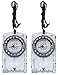 AceCamp 2 x Compass Outdoor Premium Bussola Portatile con funzioni, Strumenti di Navigazione per l'escursione in Campeggio, Trasparente, Doppelpack 3128