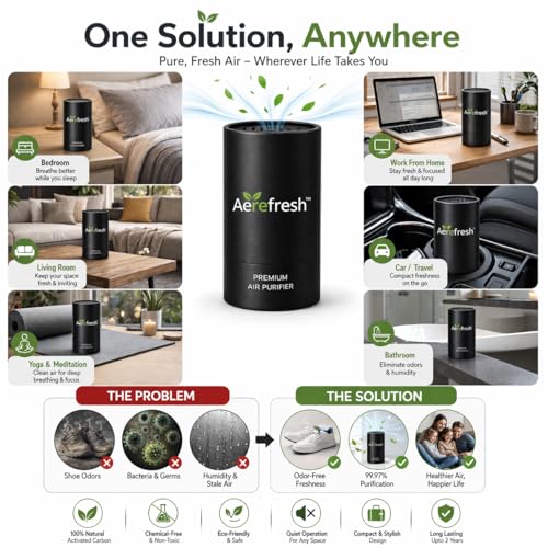 Image of Activated Charcoal Car Air Purifier | Natural Odor Remover for Car & Home | Non-Electric, Chemical-Free Air Freshener | Removes Smoke, Smell & Pollutants | Lasts 24 Months