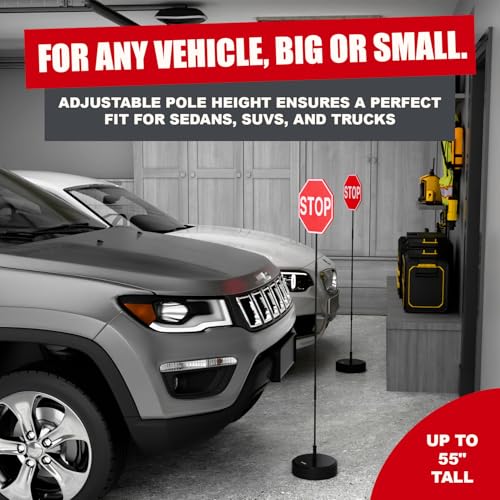 Securityman Garage Stop Sign Parking Aid (2 Pack) | Garage Stoppers for Your Vehicle - Easy Car Marker Sensor Indicator Assist Guide