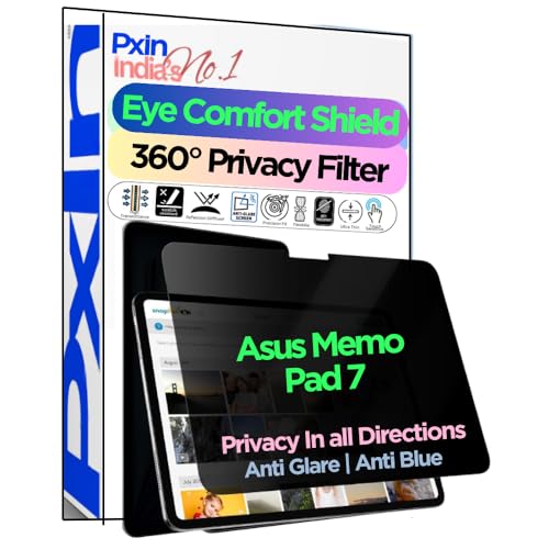 Image of PxIn Tablet Privacy Screen Guard compatible with Asus Memo Pad 7 | No.1 | Anti Glare | Anti Blue Light | Anti UV | 4 Way Privacy Filter | 360 Privacy | Eye Protect