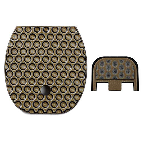 Cool Hand Slide Back Plate and Magazine Floor Plates for Glock, Fits Most Glock Models Gen 1-5, Pistol 9x19mm, Golf Ball Dimple Texture G10, Coyote