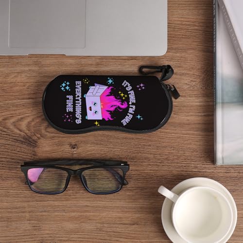 Image of Sunglasses Soft Case, Cute Ultra Light Portable Neoprene Zipper Eyeglass Glasses Case with Belt Clip for Men Women