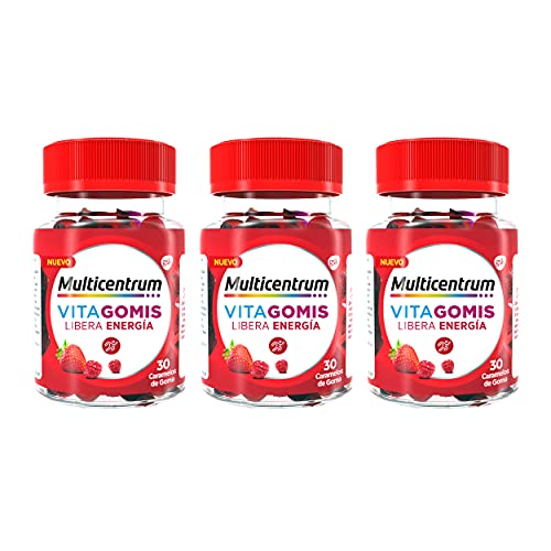 Multicentrum Vitagomis Libera Energía, Complemento alimenticio en gominola, multivitamí­nico para un extra de energía, pack de 3x30 gominolas Cover
