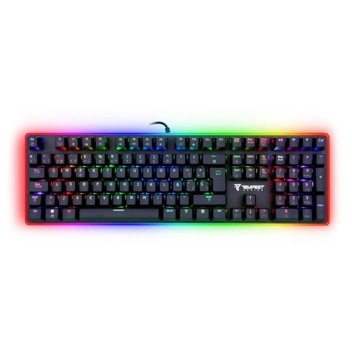 Tempest Diablo Teclado Mecánico Gaming RGB, 50M Pulsaciones, Respuesta Rápida, +​20 Modos RGB, Cable 1.8m, Layout Español