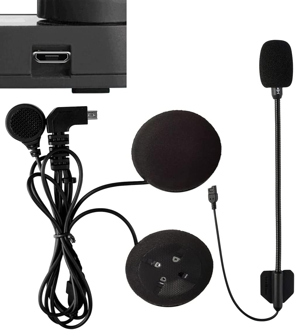 Bluetooth Intercom Microphone [Upgrade 5-pin Headset] Speaker for KY pro TCOM-VB/TCOM-SC(5-Pin Headphone Micro USB Interface)