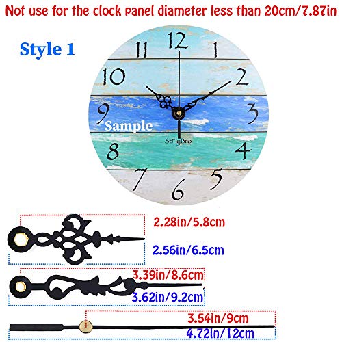 Image of Non Ticking Wall Clock Movement Kits Replacement Long Shaft Pendulum Hands Quartz Mechanism DIY Repair Parts Replacement with 3 Pair Hands, Spades, Fancy, Straight (Shaft Length 1 /2 inch)