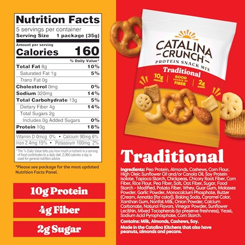 Image of Catalina Crunch Protein Snack Mix, Traditional, 1.23 oz, 5 Count