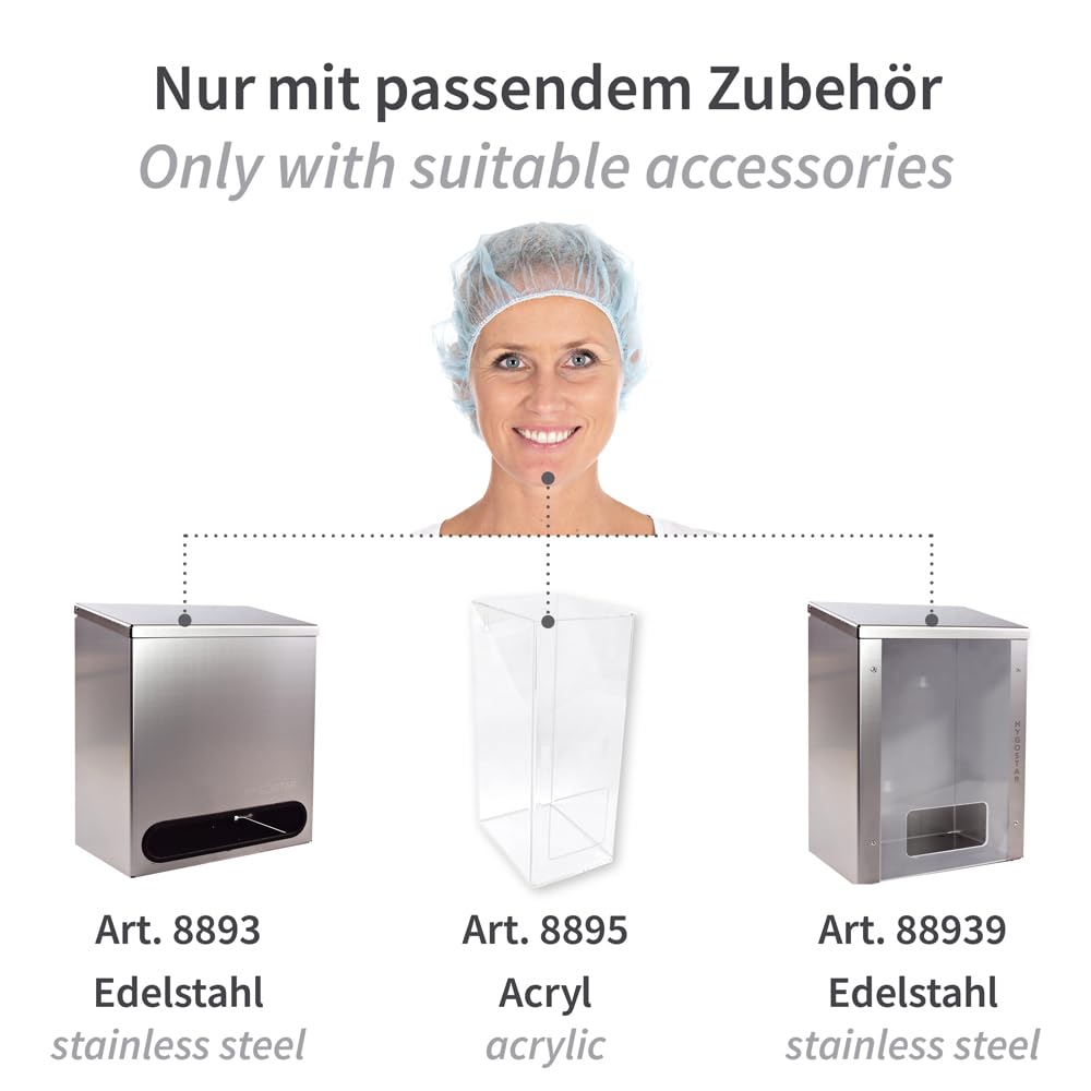 FRANZ MENSCH 1000 Stück Hygonorm Baretthauben Bettina Light | PP, blau, Einheitsgröße, Ø: 60cm, Beutel, Karton, Baretthauben, OP Kopfhauben, Einweghauben