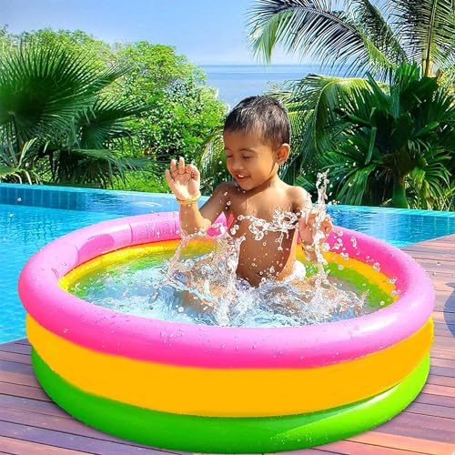 Image of Storio 3 Feet Inflatable Kids Pool | Bath Tub for Toddlers & Children | Summer Water Fun Pool Toy - 34 x 10 Inches | Garden & Balcony Splash Pool for Boys & Girls (3+ Years) (Pack of 2)