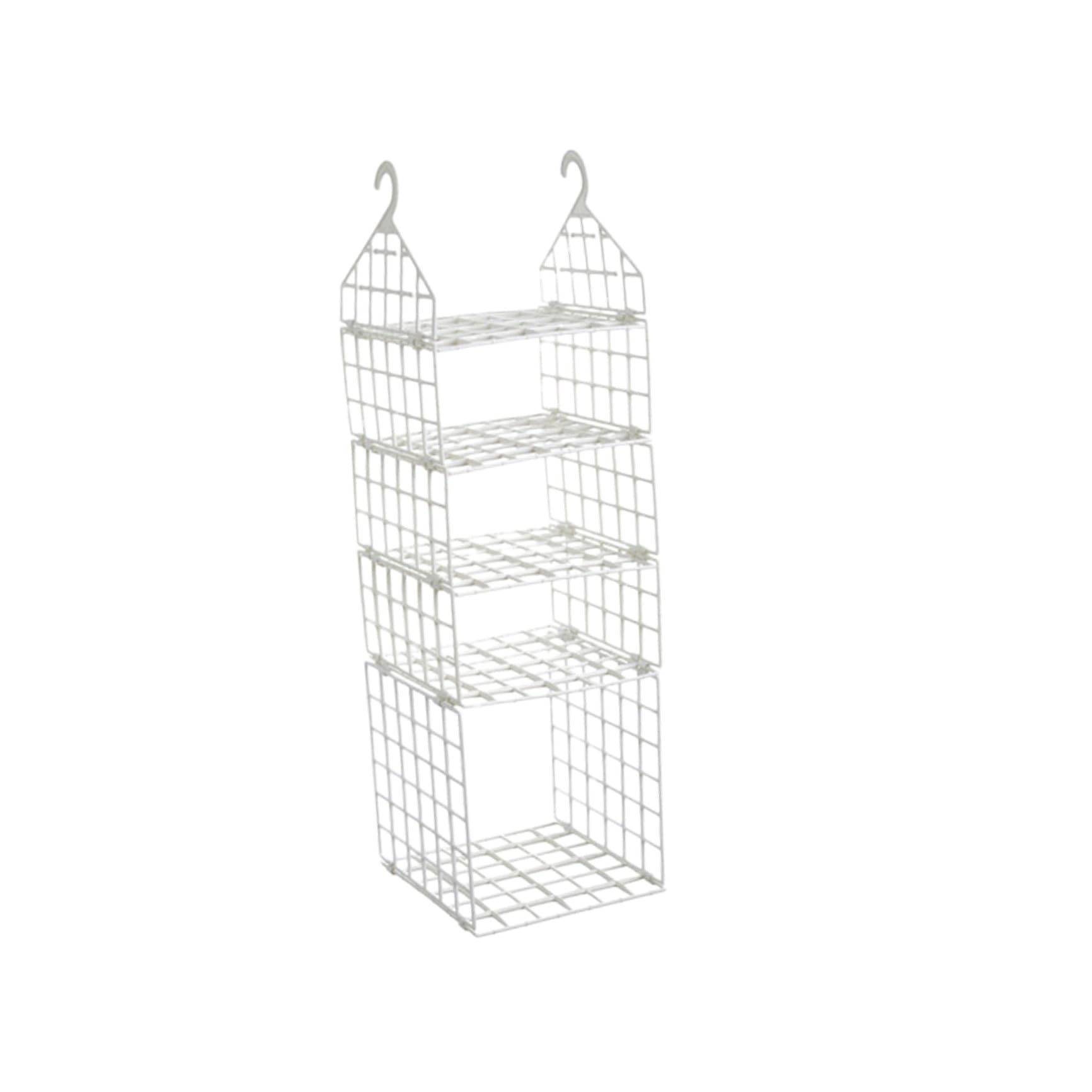 Organizador de Armario Colgante de Plástico Blanco Plegable Múltiples Capas y Diseño Ventilado, Adecuado para Pijamas y Toallas, Ahorro de Espacio