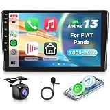 2G&64G 9" Autoradio per FIAT Panda 2003-2012 con Carplay Android Auto Wireless Android 15,Bluetooth RDS/FM Radio,Wi-Fi GPS Navi,Telecamera posteriore AHD