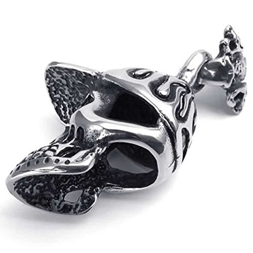 Collier crâne homme en acier inoxydable robuste pendentif biker rétro - 3