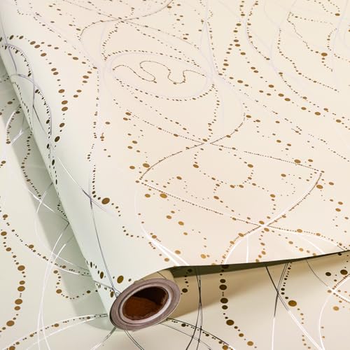 White Wrapping Paper Roll 43cm x 10m Birthday Wrapping Paper Metallic Gift Wrap paper for Birthday Baby Shower Party Christmas (White)