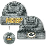 FOCO NFL Unisex-Adult Official Marled Cold Weather Cuffed Knit Beanie in Clear Ball Ornament (US, Alpha, One Size, Green Bay Packers)