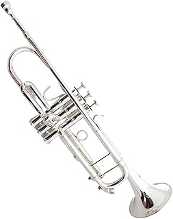 Student Brass Trumpet Brass Three Tone Trumpet Silver Plated B Flat Playing Trumpet Instrument