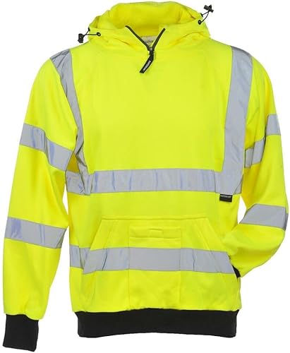 Miniatura 1 de J. J. Keller & Associates, Inc. Sudadera de alta visibilidad, capucha, tipo R clase 3, poliéster, verde lima, SAFEGEAR