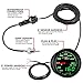 MaxTow Double Vision 280 F Oil Temperature Gauge Kit - Includes Electronic Sensor - Black Gauge Face - Green LED Illuminated Dial - Analog & Digital Readouts - for Trucks - 2-1/16