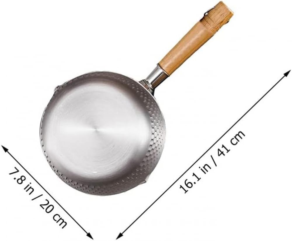Garnek kuchenny, śmietana do kawy Tortellini makaron garnek ze stali nierdzewnej z drewnianym uchwytem metalowy garnek do zupy nieprzywierająca patelnia patelnia kuchenne srebrne śmietana kawa
