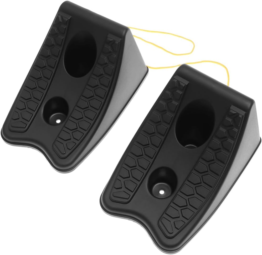 2pcs Heavy Duty Wheel Chocks Anti-Slip Rubber Car Stopper Block for Trailers Rvs and Campers Durable Black Tire Skid Stop for Enhanced Safety and Stability