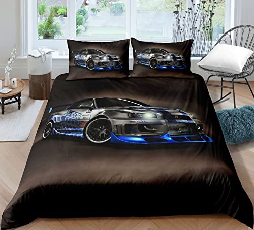 Voitures Juniors Housse de Couette 90x190cm, Garçons Filles3D Jack Parure de Lit pour Enfants 100%...
