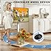 Rfiver Rolling TV Stand with Hidden Wheels for 24 to 60 Inch TVs, 60° Swivel & Height Adjustable Floor TV Stand with Mount, Saving Space Mobile TV Cart Holds up to 88lbs for Bedroom, Corner