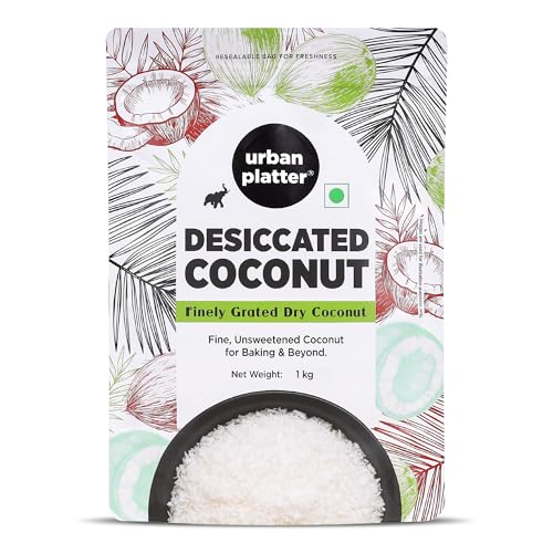 Image of Urban Platter Desiccated Coconut, 1kg (Unsweetened and Finely Grated, Ideal for Baking & Confectionery)