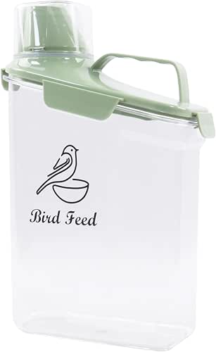 2.8L Airtight Bird Seed Storage Container With Handle and Measuring