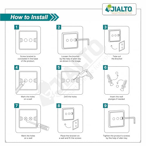 Image of JIALTO Premium Matte Black Finish Towel Ring - Wall Mounted, Rust-Free, Stainless Steel Towel Holder for Bathroom & Kitchen (Matte Black, Pack of 1)