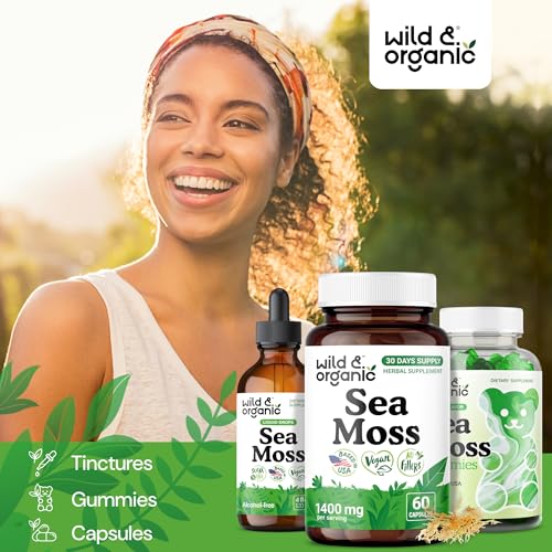 Wild & Organic Sea Moss + Bladderwrack Capsules (60 ct) — view 4