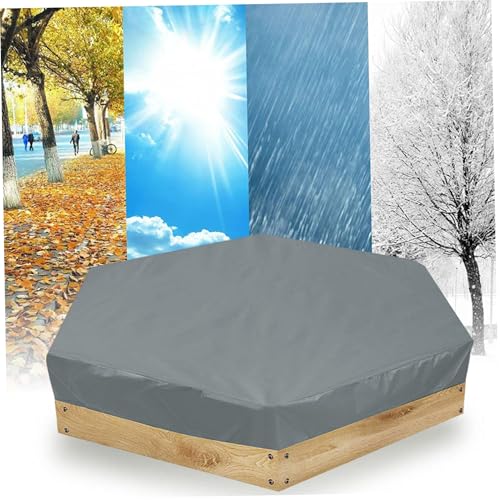 Cubierta de caja de arena hexagonal impermeable gris para proteger parques infantiles 2