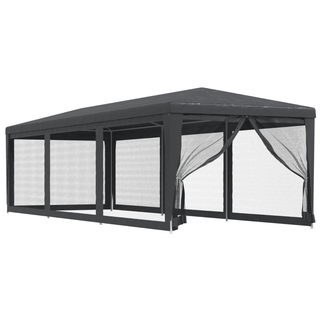 Namiot imprezowy 8 ścian Siatka HDPE szary Antracyt 3x9 m