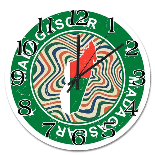 Horloge murale Madagascar grand format lisible pour décorer un mur blanc vide - 2