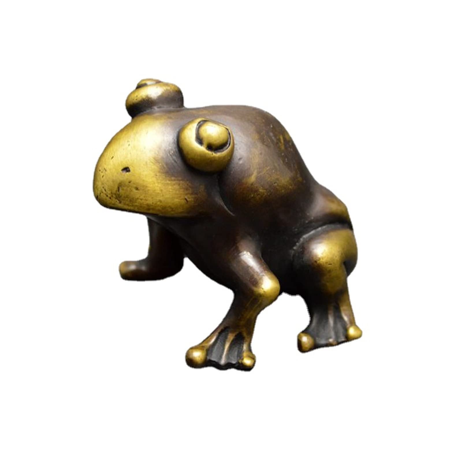 NGDFGR Na Copper Frog Figurines Desktop Ornaments,Animal Frog Statue Lucky Home Study Bonsai Garden Decorations