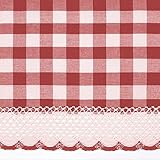 Woven Trends Designer Home Window Panel Curtain Checkered Drape 3-Piece Tier Valance Set Plaid Gingham Check Burgundy Thumb #1