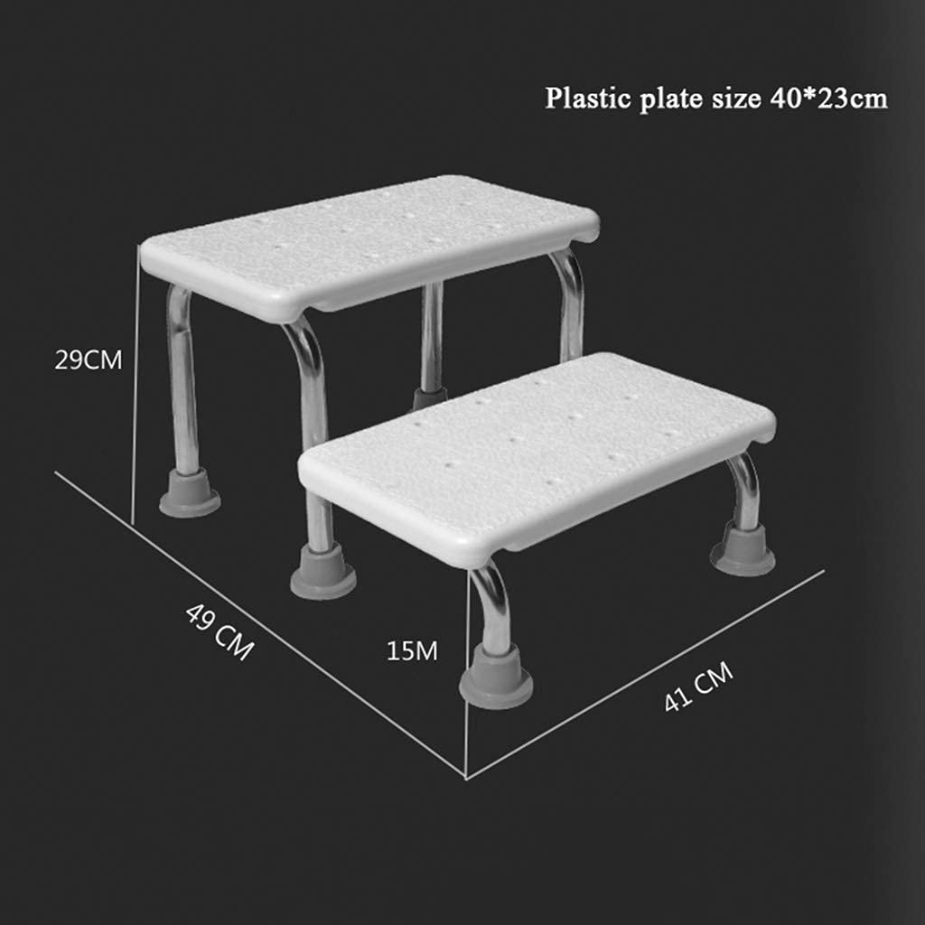CHEWYNP Asientos de baño Taburete de baño Taburete de baño Escalera Taburete de pie de 2 Niveles de Acero Inoxidable Taburete de baño Taburete de baño de 2 peldaños Taburete de escalón bla