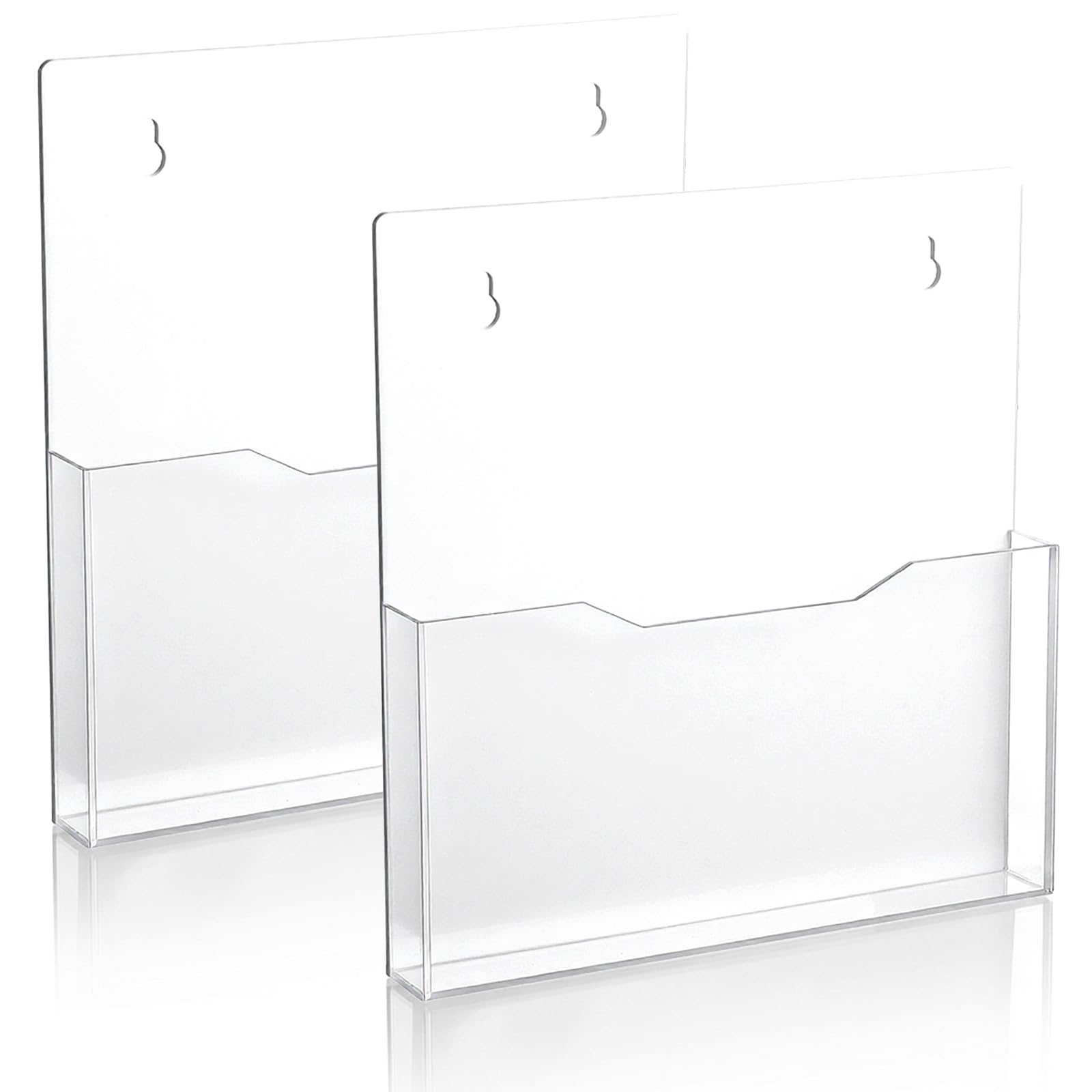 Photo 1 of 2 Pack Acrylic Hanging Wall File Organizer, Clear Acrylic Wall File Organizer | Mail Holder Wall Mount | Office Document Sorter, Office Wall Mount File Holder with Screws for Magazine, Mail, Paper