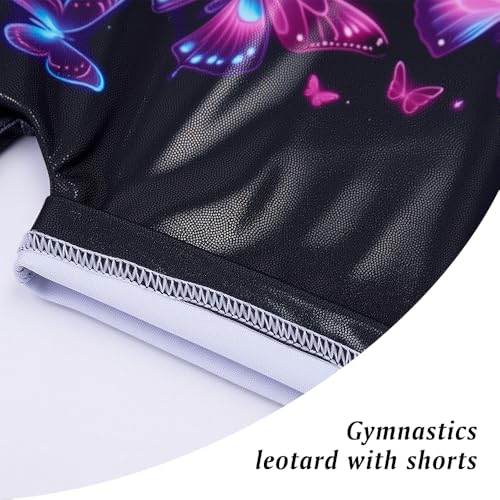 Image of Leotards for Girls Gymnastics Toddler Dance Biketards Mermaid Unicorn Athletic Dance Wear Shiny Rainbow Blue Hotpink
