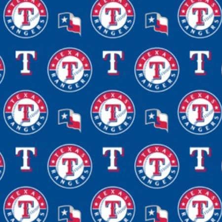 Texas Rangers Baseball Cotton Fabric - MLB Team Logo Cotton Fabric by The Yard, Fat Quarter, Half Yard, 1 Yard, 2 Yard Cuts