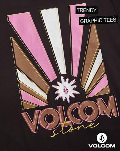 Image of Volcom Girls Shirts - Casual Crewneck Short Sleeve Graphic Tee Trendy Tops - Breathable Girls Summer Clothes