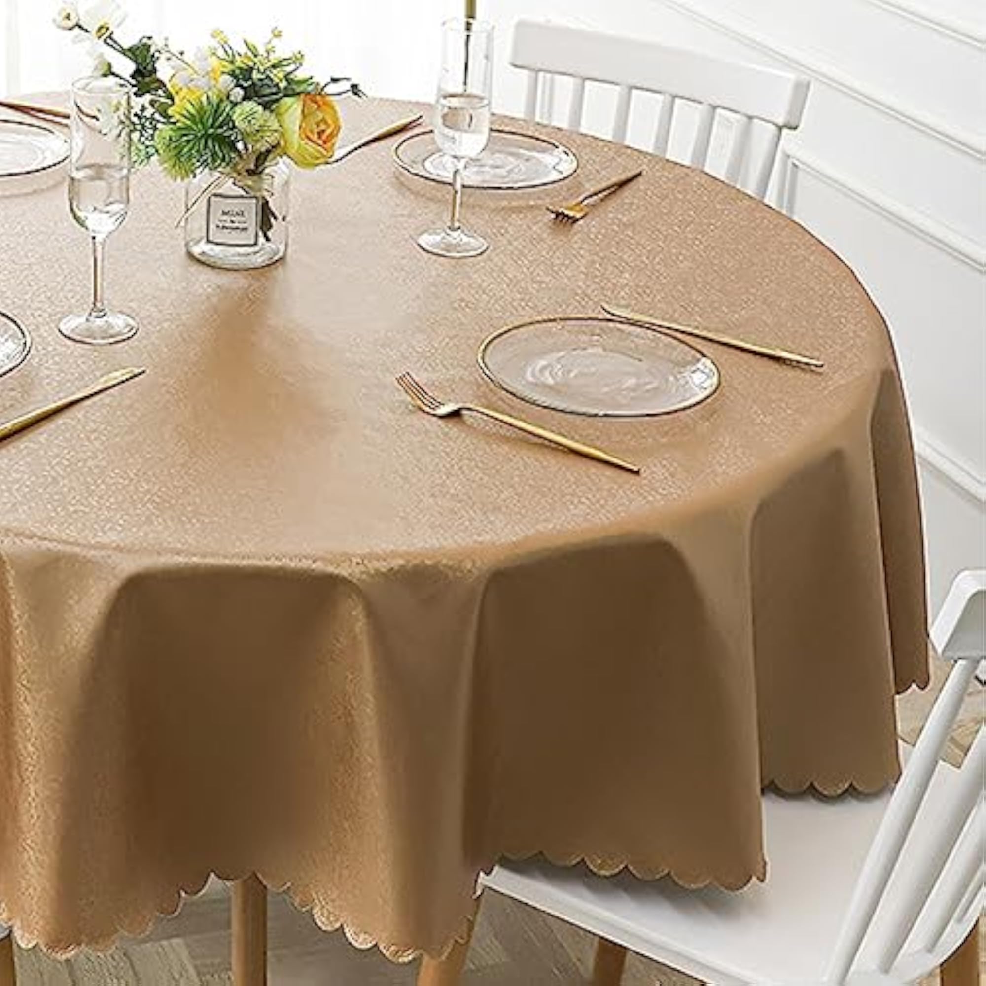 Waterproof Vinyl Tablecloth, Heavy Plastic Cover