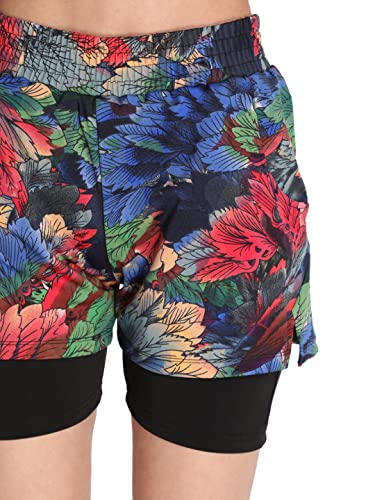 Image of CHKOKKO Gym Shorts for Women Workout Sports Running Quick Dry Fit Double Layer Inner Compression with Pockets Breathable Lightweight Wear